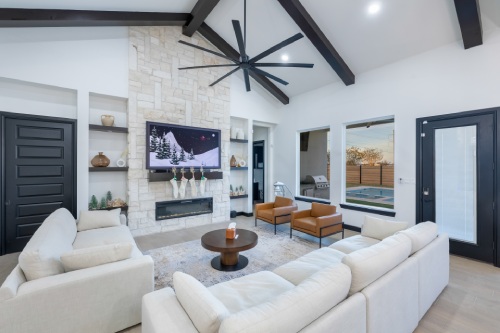 Interior living room luxury design for custom home. 