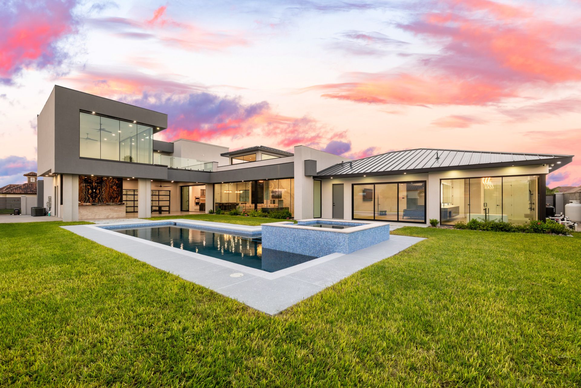 luxury design custom home with pool. Guzman Construction Building in Texas. Rio Grande Valley